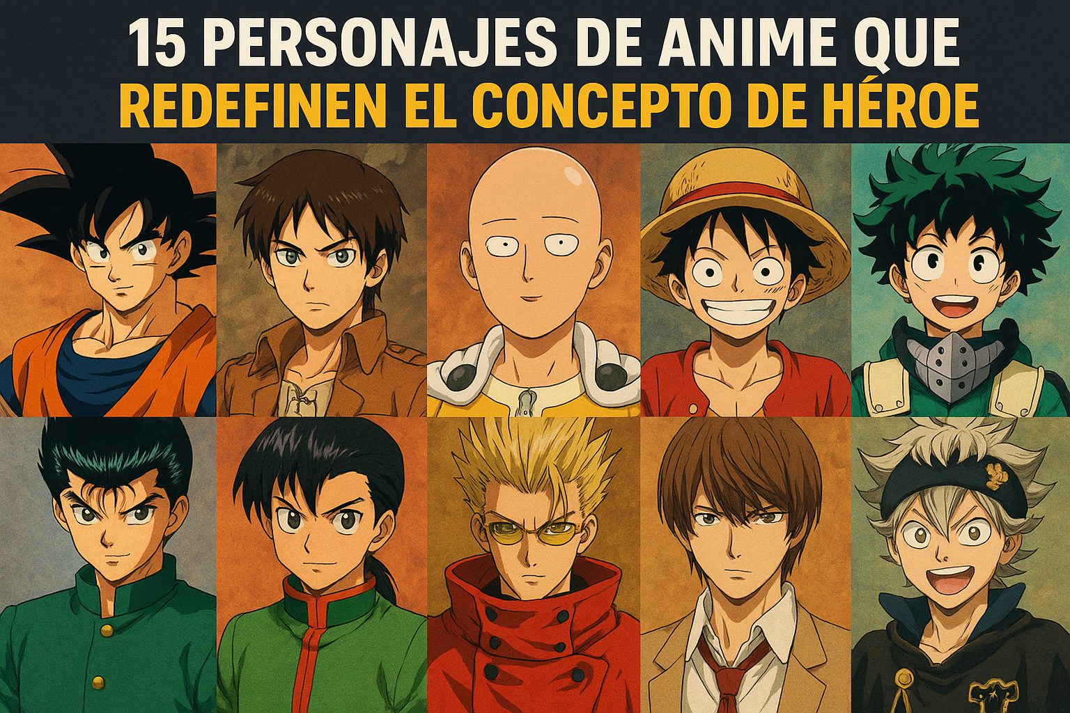 15 personajes de anime que redefinen el concepto de héroe
